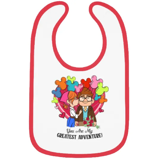 Retro Carl and Ellie Disney Balloon Bibs, You're My Greatest Adventure, Disney Up Valentine's Day Bibs