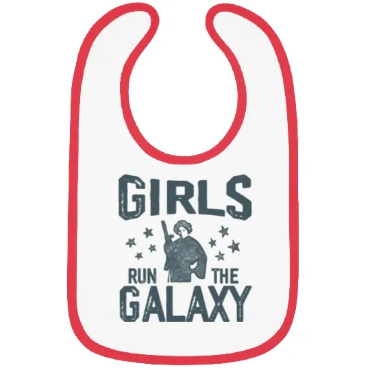 Vintage Star Wars Princess Leia Girls Run The Galaxy Bibs, Disney Star Wars Bibs