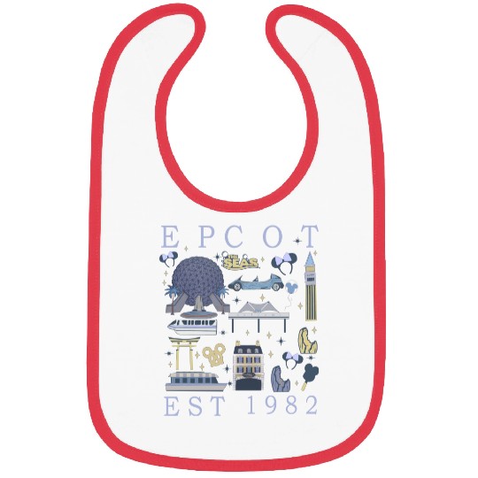 Disney Epcot Est 1982  Bibs, Mickey And Friends, Epcot Center 1982 Bibs