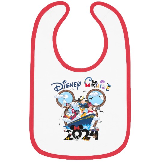 Cute Disney Cruise Line Mickey and Friends Bibs, Disney Wish Fantasy Magic Wonder 2024