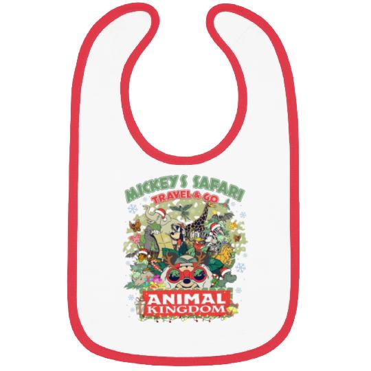 Disney Animal Kingdom Christmas Bibs, Mickey & friends Safari mode Bibs, Disney Park Bibs, Disneyland Christmas Bibs