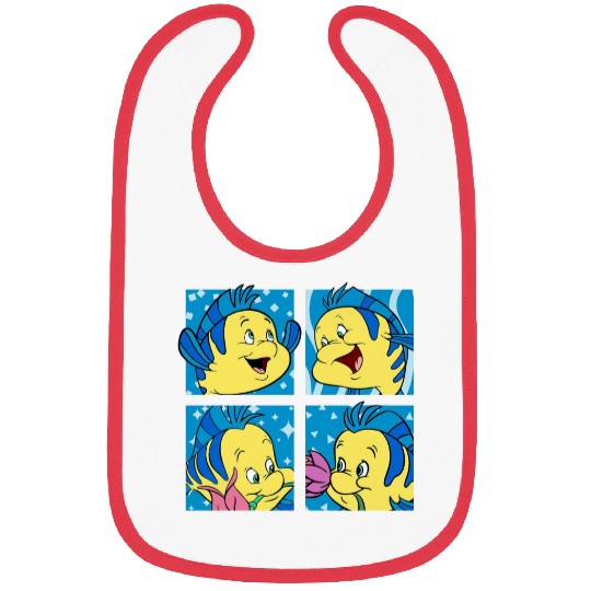 Cute Flounder Portrait Bibs, Disney The Little Mermaid Bibs