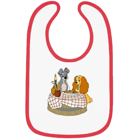 Disney Lady and Tramp Bella Notte Spaghetti Bibs, Lady and The Tramp Bibs
