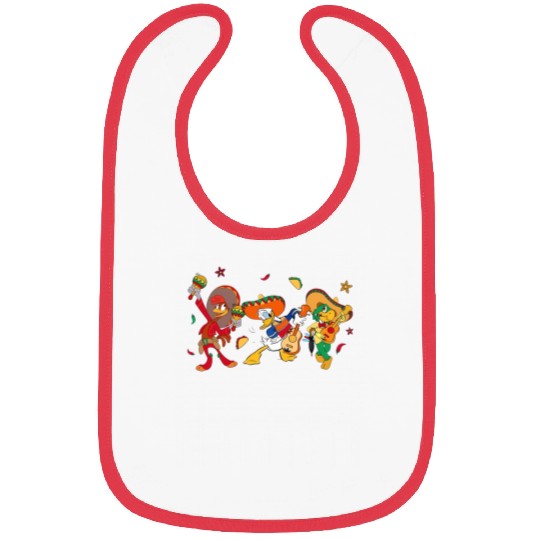 Retro The Three Caballeros  Bibs, Jose Donald Duck Panchito, Disney Cinco De Mayo Fiesta Bibs