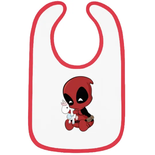 Deadpool With Unicorn Bibs, Marvel Family Party Gift, Disneyland Family Unisex Adult Bibs