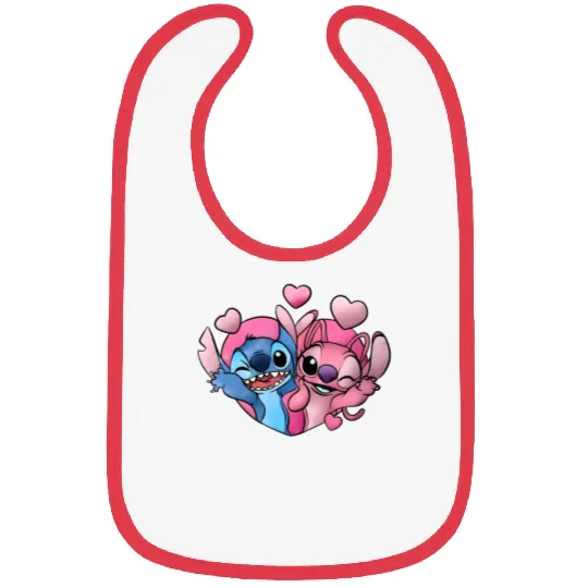 Disney Stitch and Angel Valentine Bibs, Angel Valentine Bibs