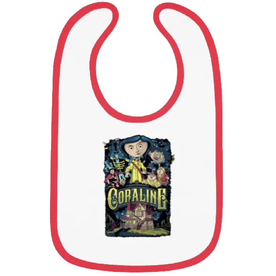 Coraline Bibs, Coraline Doll Bibs, Vintage Disney Halloween Party Bibs