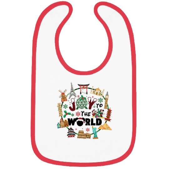Epcot Christmas Bibs, Joy to the World, Disney Christmas