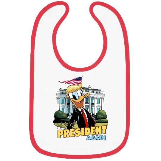 Donald Duck President Again Bibs, President Election 2024 Bibs, Funny Disney Bibs