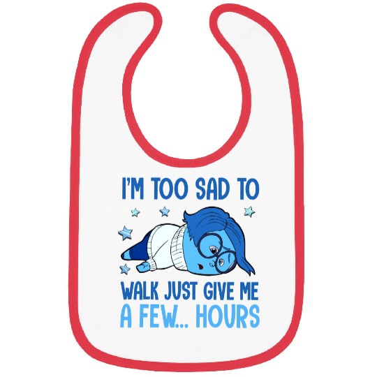 Disney Inside Out Sandness Too Sad To Walk Bibs, Sadness Bibs
