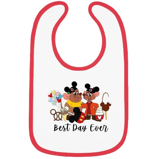 Best Day Ever Jaq and Gus Gus Bibs, Disney Trip Bibs, Disneyland Cinde Bibs, Disney Mice Bibs