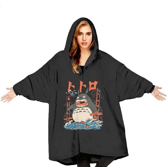 Totoro Blanket Hoodies, Studio Ghibli Blanket Hoodies, Miyazaki World Blanket Hoodies