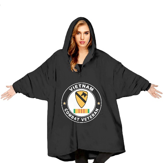 1st Cavalry Division Vietnam Combat Veteran Blanket Hoodies