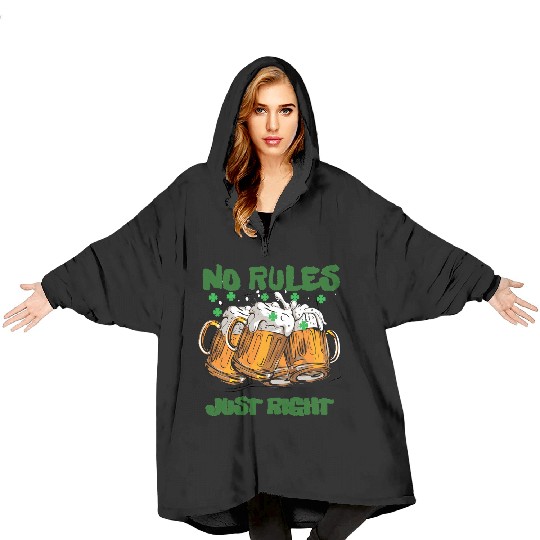 st paddy funny day, green beer Irish day Blanket Hoodies