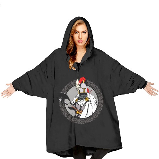 ancient warrior Sparta ax helmet raincoat pattern Blanket Hoodies