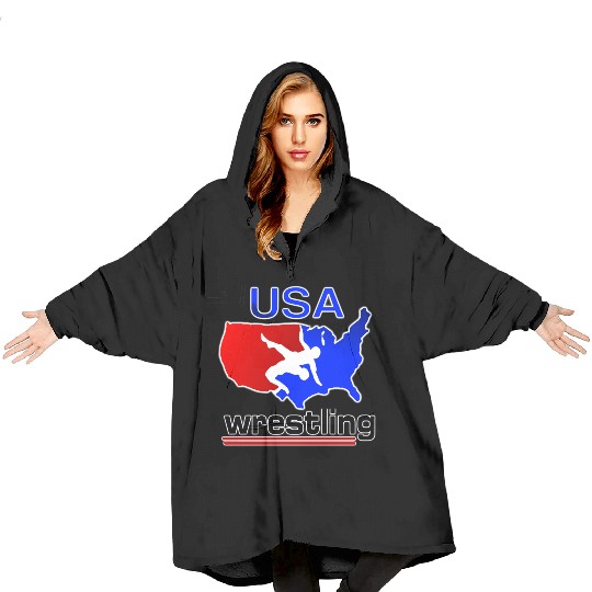 Team USA Wrestling Blanket Hoodies