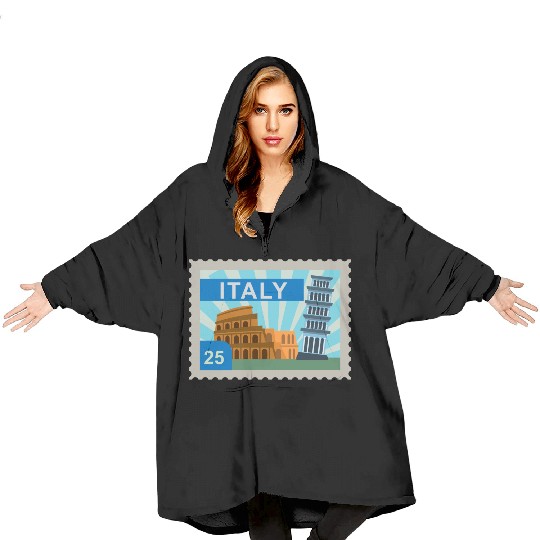 italy post stamp Blanket Hoodies