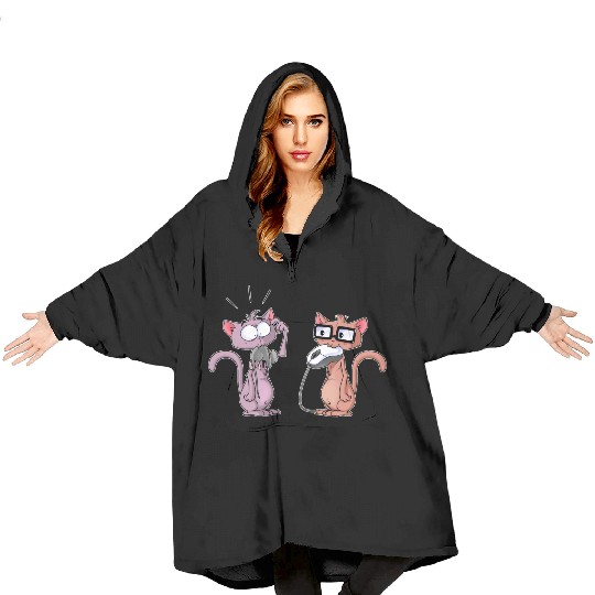 Geek Cat Blanket Hoodies
