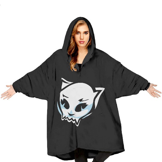 cat skull Blanket Hoodies
