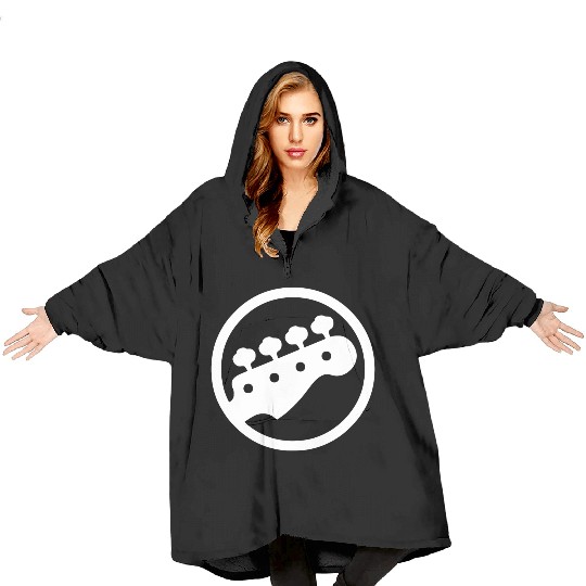 Bass Guitar Player Blanket Hoodies