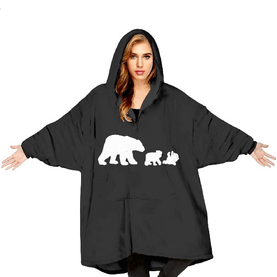 POLAR BEAR AND CUBS Blanket Hoodies