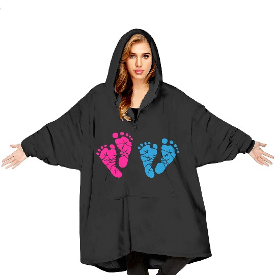 Twin Baby Feet - Pregnancy - Maternity - Mom to be Blanket Hoodies