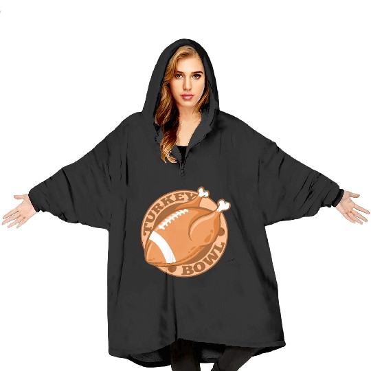 Turkey Bowl American Football Thanksgiving Blanket Hoodies
