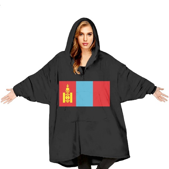 flag mongolia Blanket Hoodies