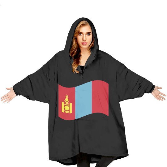 flag mongolia Blanket Hoodies