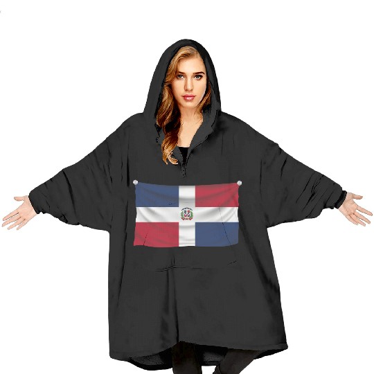 flag dominican republic Blanket Hoodies