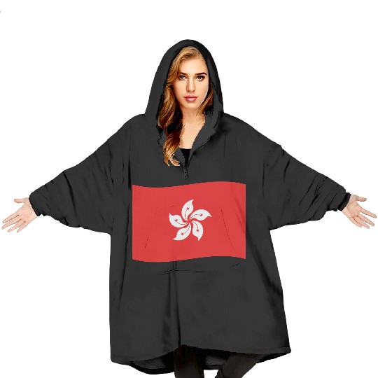 flag hong kong Blanket Hoodies