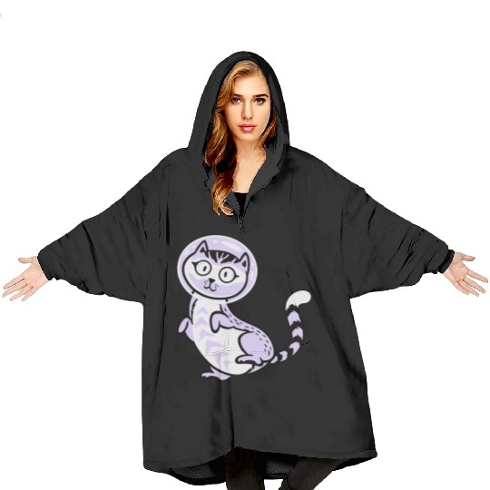 Space cat Blanket Hoodies