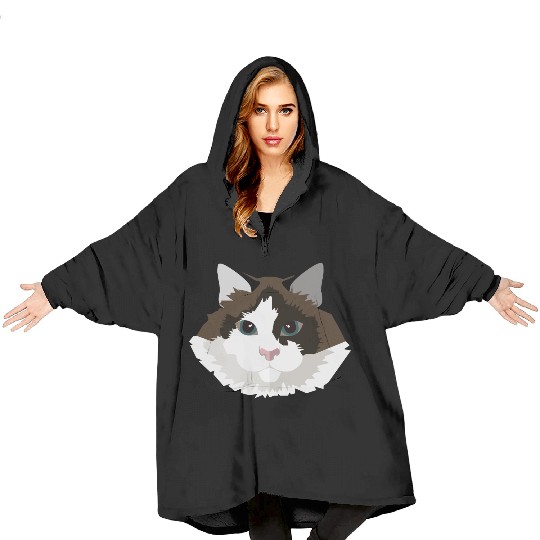 Cat face Blanket Hoodies
