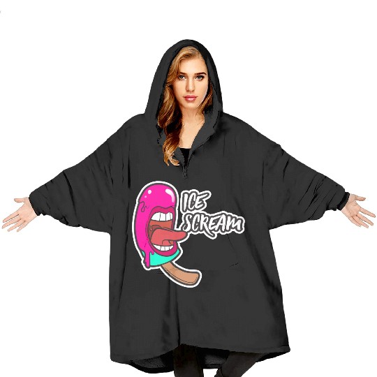 ice scream Blanket Hoodies