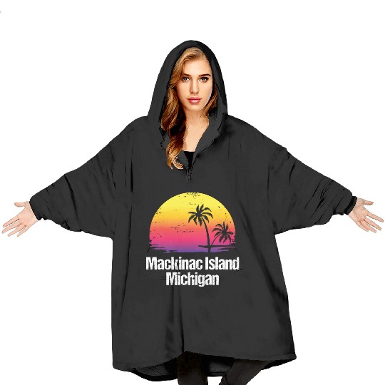 Summer Vacation Mackinac Island Blanket Hoodies