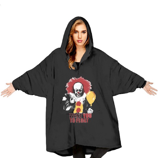 Creepy Pennywise LIGHT Version Art Character Blanket Hoodies