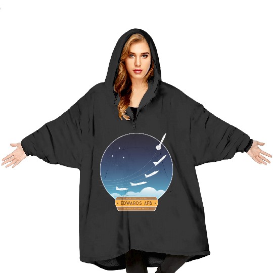 Edwards Air Force Base - yellow and brown logo Blanket Hoodies