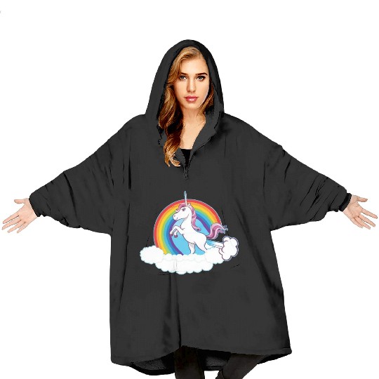Rainbow Unicorn Love Blanket Hoodies