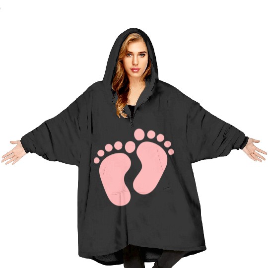 Baby Feet Pastel Pink Pregnancy Maternity Blanket Hoodies