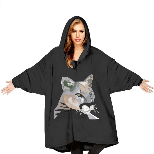 Cougar,Puma,Mountain Lion Blanket Hoodies