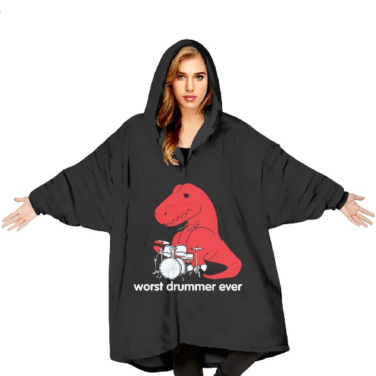 Goodie Two Sleeves Worst Drummer Ever Blanket Hoodies