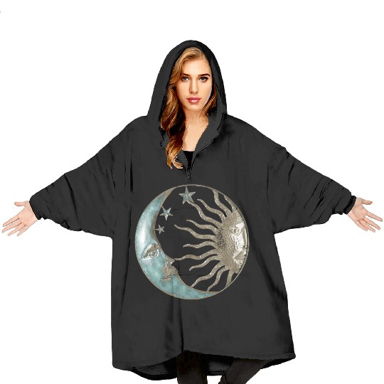 Moon and sun Blanket Hoodies