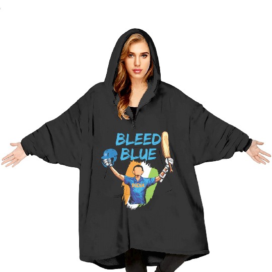 Indian Cricket Team Supporters Bleed in Blue Blanket Hoodies