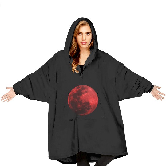 Blood Moon - Space - Graphic Realistic Blanket Hoodies