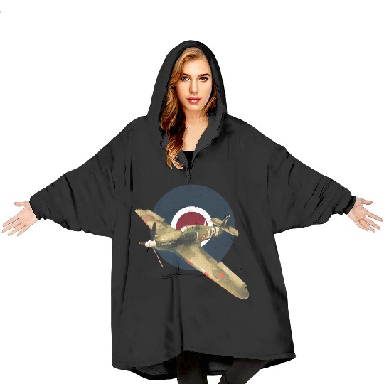 Hawker Hurricane RAF WW2 Fighter Plane Blanket Hoodies