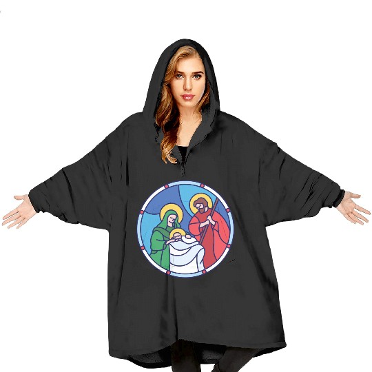 Josef Maria Jesus Jesus birth Bethlehem Christmas Blanket Hoodies