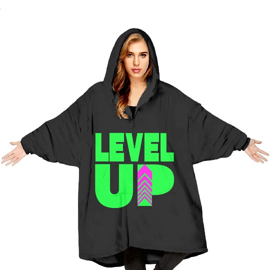 Level Up Neon Green Blanket Hoodies