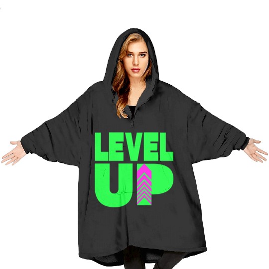 Level Up Neon Green Blanket Hoodies
