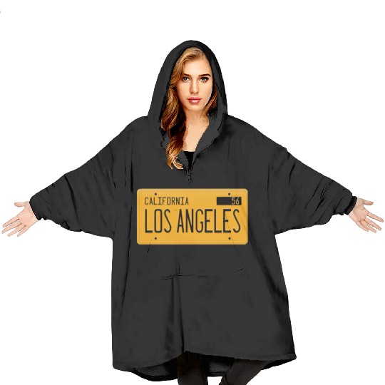 Los Angeles California 1956 yellow license plate Blanket Hoodies