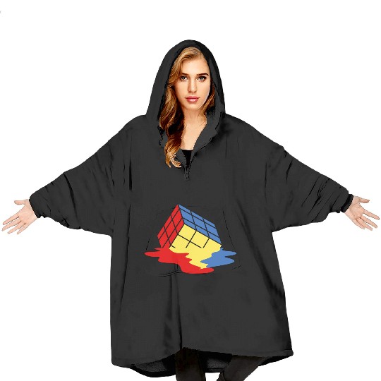 90s 80s Rocks VHS, Neon Rubic cube Cassette Tape Blanket Hoodies